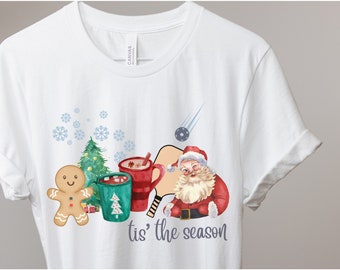 Christmas Pickleball T-shirt, Funny Team Player shirt, Gift for Player, X-mas sports tee, Holiday Sport Group shirt, Funny Racket sport top