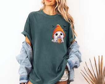 Halloween Ghost Comfort Colors Shirt, Cute Ghost Shirt, Womens Halloween Shirt, Cute Fall Shirt, Spooky Season Shirt, Gift For Halloween