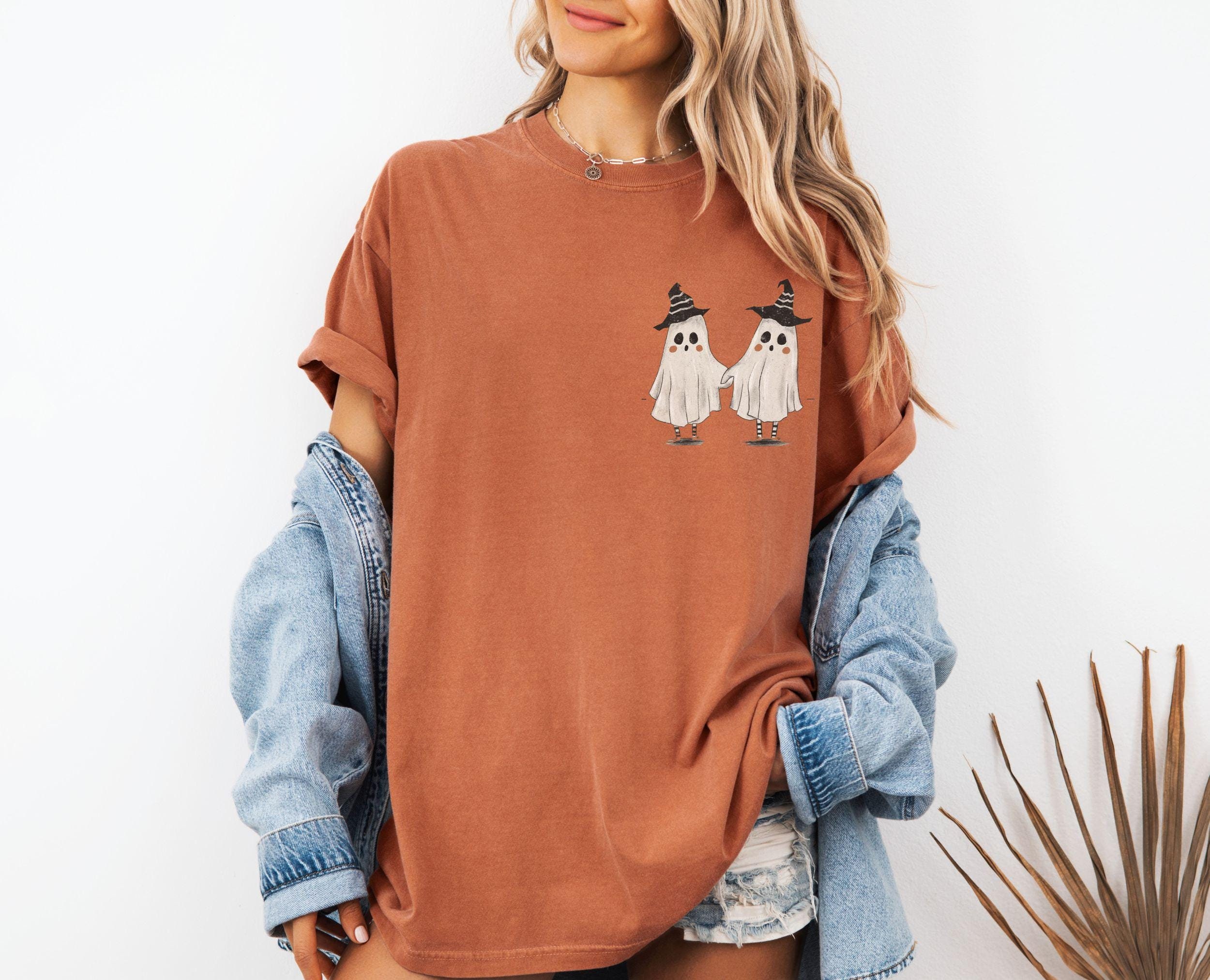 Comfort Colors ヴィンテージ ゴースト ハロウィン シャツ