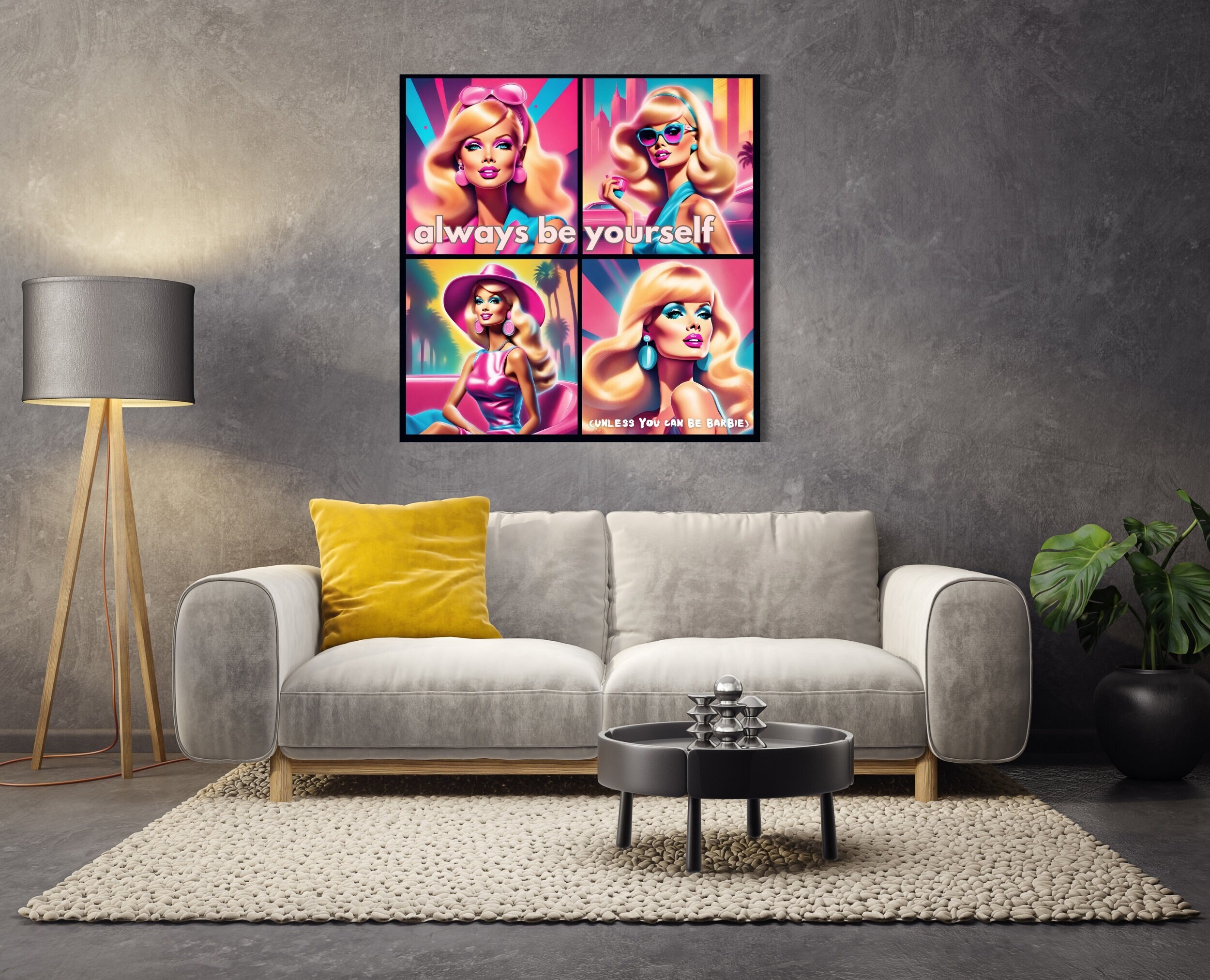Doll Inspired Wall Art on Canvas Always Be Yourself unless You Can Be Barbie Wall Art Pop art Art on Canvas Unique Art on Canvas Etsy