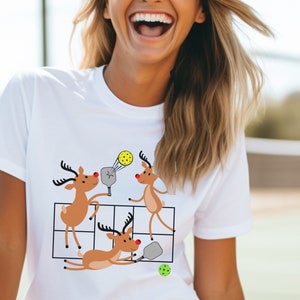 Funny Pickleball shirt, Christmas Pickleball gifts, Reindeer Pickleball t-shirt, game day shirt, Gift for player, Sports Team shirt