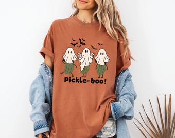 Comfort Colors tee, Pickle shirt, Halloween ghost shirt, Funny Pickle Graphic Tees, Humor shirts, Funny Pickles top, Pickle jar shirt,