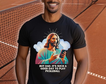 Regalo Pickleballer, T-shirt Jesus Pickleball, T-shirt del gruppo sportivo, Regalo per giocatore, T-shirt sportiva cristiana, T-shirt per coppie abbinate Pickleball divertente