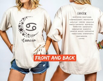 Cancer Zodiac Sign tee, Celestial Shirt, Oversized Comfort Colors Tee, Astrology birthday T-shirt, Constellation shirt, Cancer Personality