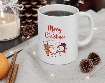 Christmas mug, Christmas gift, Santa sleigh, Christmas mugs, winter mug, holiday mug, gifts for her, christmas gifts, Gift For Mom