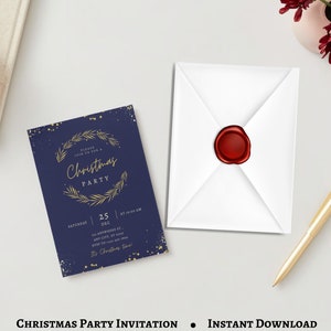 Editable Christmas Party Invitation, Christmas Party Invitation, Party Announcement, Printable Template, Instant Download , Christmas party