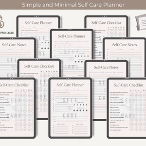 Self-Care Planner, Self Care Checklist, Self care Tracker, Wellness Planner Printable, Daily Wellbeing, Mindfulness Mental Health Kit
