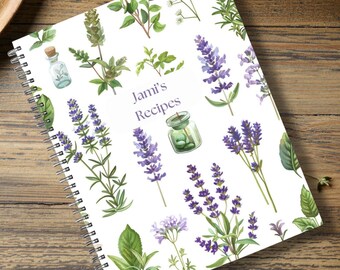 Personalized Recipe Book Custom Floral Softcover Spiral Cookbook Gift for Foodies