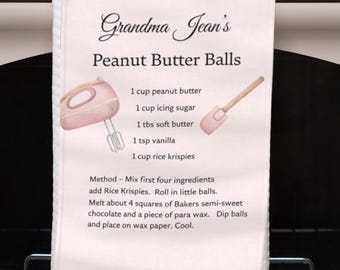 Personalized Family Recipe Keepsake Towel Gift for Mom