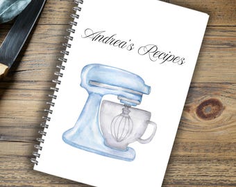 Personalized Family Recipe Journal, Custom Spiral Cookbook (5.5 x 8.5)