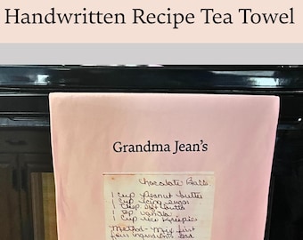 Handwritten Recipe Tea Towel Gift Kitchen Memory Keepsake