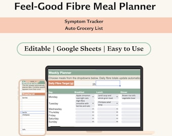 Feel-Good Fiber Plan Ballaststoffreicher Lebensmittel Wochenplaner