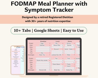 Low FODMAP Diet Planner & Symptom Tracker: IBS Food Journal (Google Sheets)