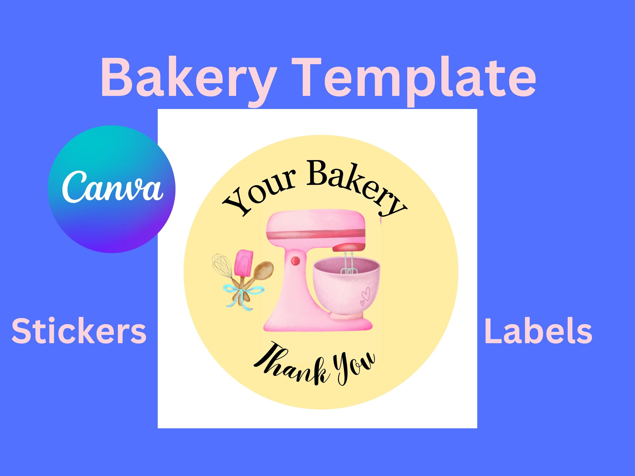 Bakery Sticker Template | Bakery Logo Template | Cakery Template - Etsy