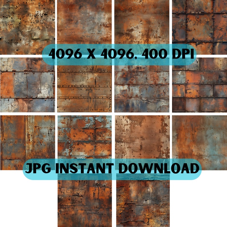 Rust Metla Pattern 14+4 Seamless Rusty Metal Patterns, Digital Download, Digital Paper ...