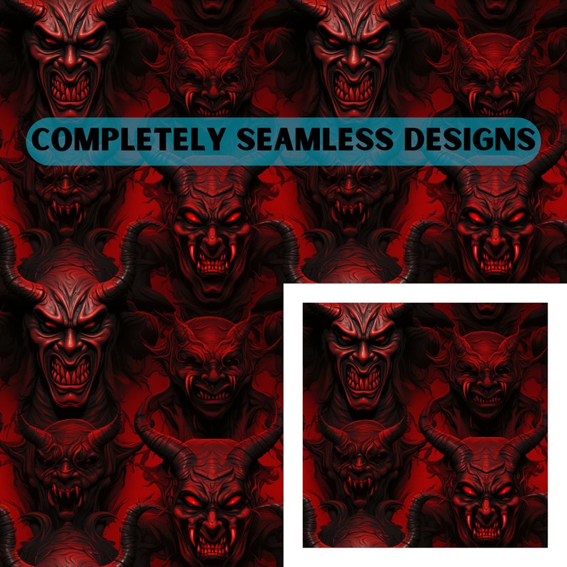 134 Seamless Devil and Demon Patterns Digital Download 400 Etsy