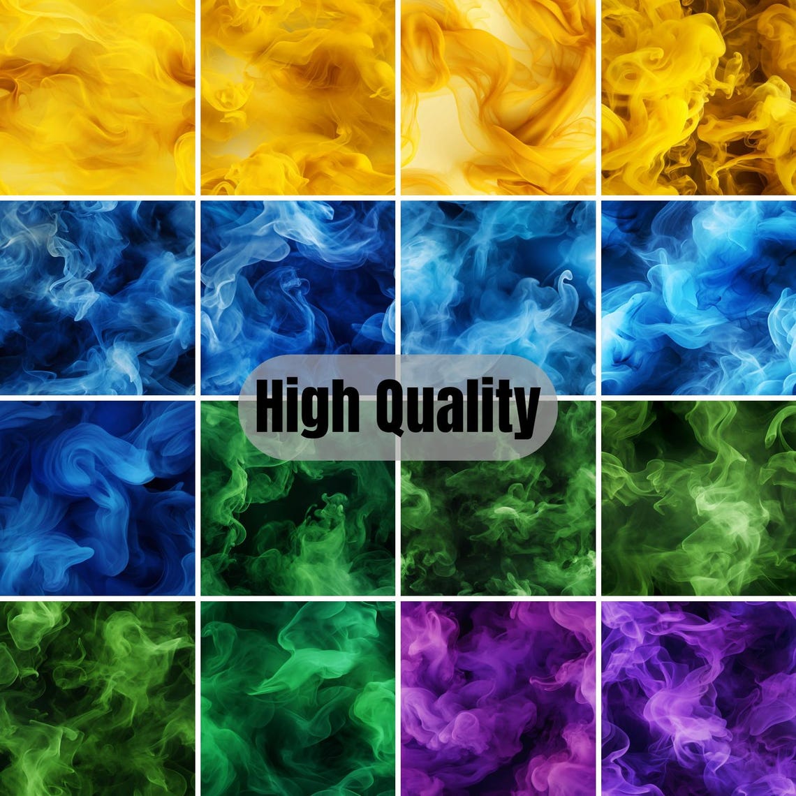 60 Seamless Smoke Patterns, Colorful Smoke, Neon Smoke, Digital ...