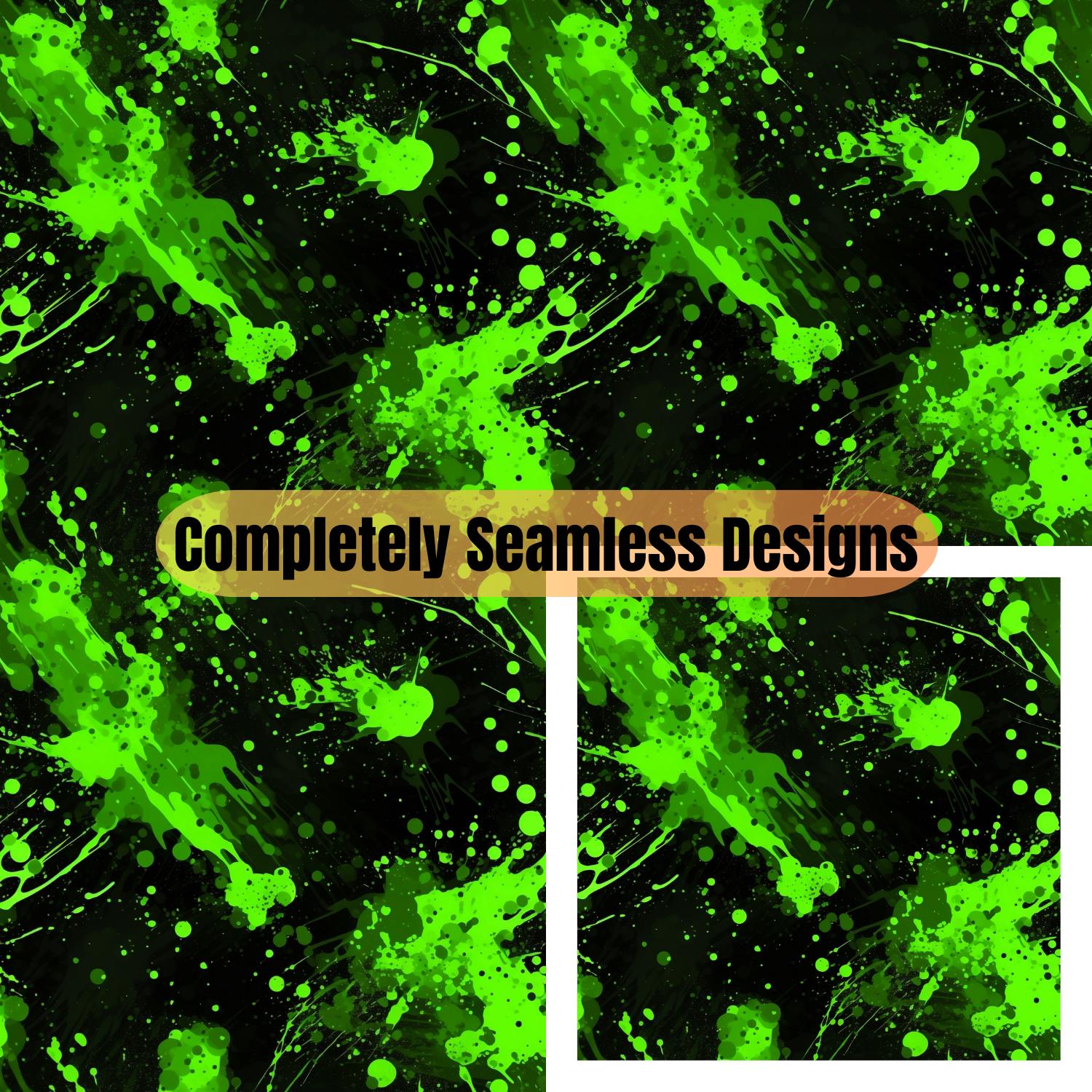 16 Seamless Neon Ink Splatter Patterns, 4096, 400 DPI, Seamless ...