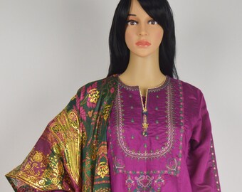 ワンピース Indian/Pakistan lawn embroidered kurta Pakistani Kurtis & Lawn Suit | Bin Saeed