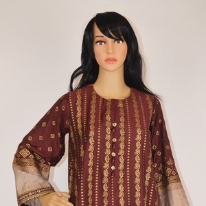 Size: 8, Alkaramstudio 3-Piece Embroidered Silk Suit with Matching Dyed Dupata, Pakistani Women Dress, Indian Women Dress, Party Wear