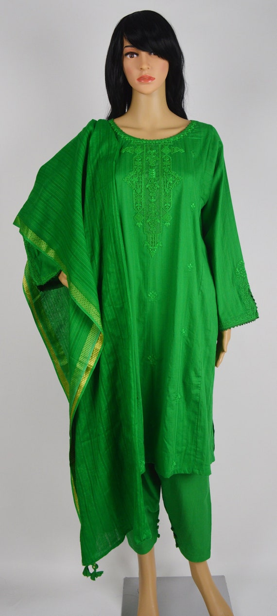 Size: Small, Junaid Jamshed Embroidered Lawn Shirt with Jacquard Dupatta and Trousers, Pakistani Women Dress, Indian Women Dress, Party Wear