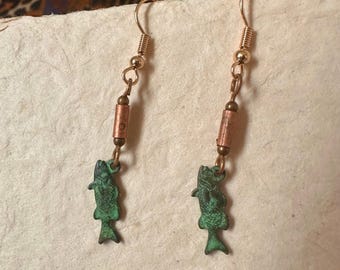 Rustic fish earrings