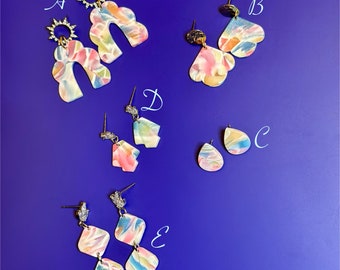 Clay Earrings - Jewelry - Earrings - Polymer Clay Earrings - Clay - Handmade - Gifts - Accessories - Lover - Opposites Attract - Collection