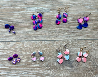 PRIDE Collection - Polymer Clay Handmade Earrings - Rainbow Lightweight Jewelry - Love is Love - Equality - Unique Gifts - Beaded Jewelry