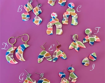 Clay Earrings - Jewelry - Earrings - Polymer Clay Earrings - Clay - Handmade - Gifts - Accessories - Lover - Opposites Attract - Collection