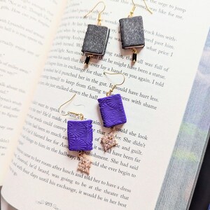 Custom Book Earrings | Personalized Polymer Clay Jewelry | Book Lover Gift | Literary Earrings | Handmade Bookworm Accessories |