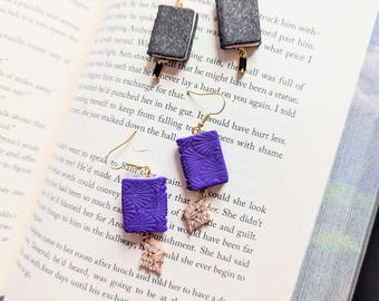 Custom Book Earrings | Personalized Polymer Clay Jewelry | Book Lover Gift | Literary Earrings | Handmade Bookworm Accessories |