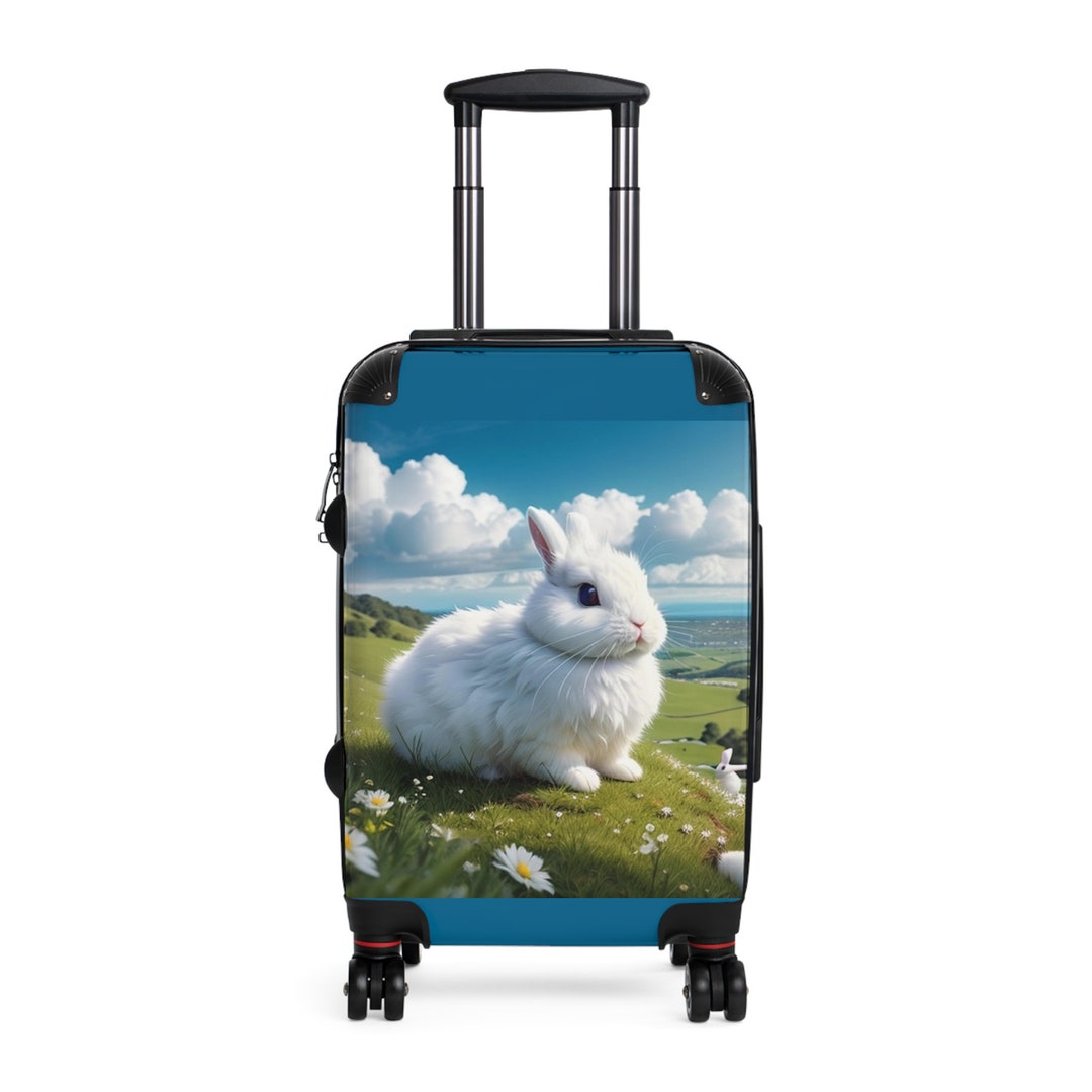 Curious Fluffy White Bunny: Suitcase - Etsy