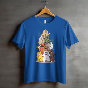 Bonita camiseta de fiesta de osos, camiseta unisex con dibujos de animales, divertida camiseta con gráficos de osos, camiseta informal con ilustraciones, regalo para amantes de los animales
