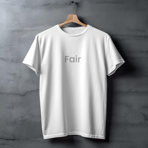 Minimalist Fair Text Design T-Shirt, Unisex Modern Simple Word Tee, Casual Black and White Shirt, Graphic Tee for Everyday Wear