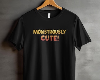 Monströs süßes T-Shirt mit Sonnenuntergang, lustiges Kinder-Monster-T-Shirt, Unisex-Kinder-Grafik-Shirt, lässiges Kleinkind-Oberteil, süßes Monsterkleid