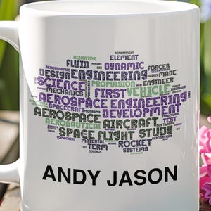 Custom Mug for Engineers, Aerospace Engineering Coffee Cup, Personalized Rocket Scientist Gift, Graduation Present for Engineers