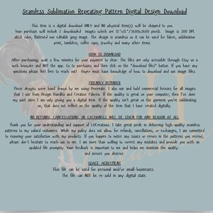 K&ouml;nnte beinhalten: Digitales Download-Grafikdesign-Produkt. Der Text lautet: Seamless Sublimation Repeating Pattern Digital Design Download. Enth&auml;lt 2 Bilder, 30,48 cm x 30,48 cm bei 3600x3600 Pixeln. Das Design ist nahtlos und kann f&uuml;r Stoff, Becher und Schmuck verwendet werden.
