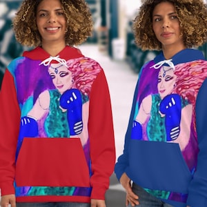 multi colored hoodie unisex blue hoodie red sweatshirt boho hoodie artistic hand painted sweatshirt hoodie for boxing hoodie gift for them