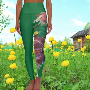 Tights High Waisted Leggings Yoga leggings hand painted tights casual wear boho leggings trendy leggings asymmetrical leggings for fitness