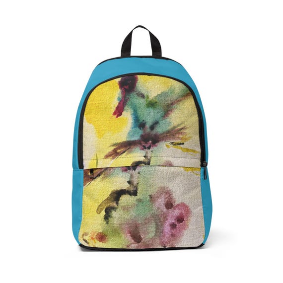 Multicolor hand painted backpack Amazon.com: Rainbow Color Backpack, Art Painting Backpack  main image 4