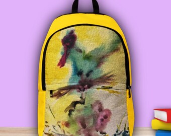 Hand-Painted Floral Backpack: Boho Chic Soft Nylon Bag