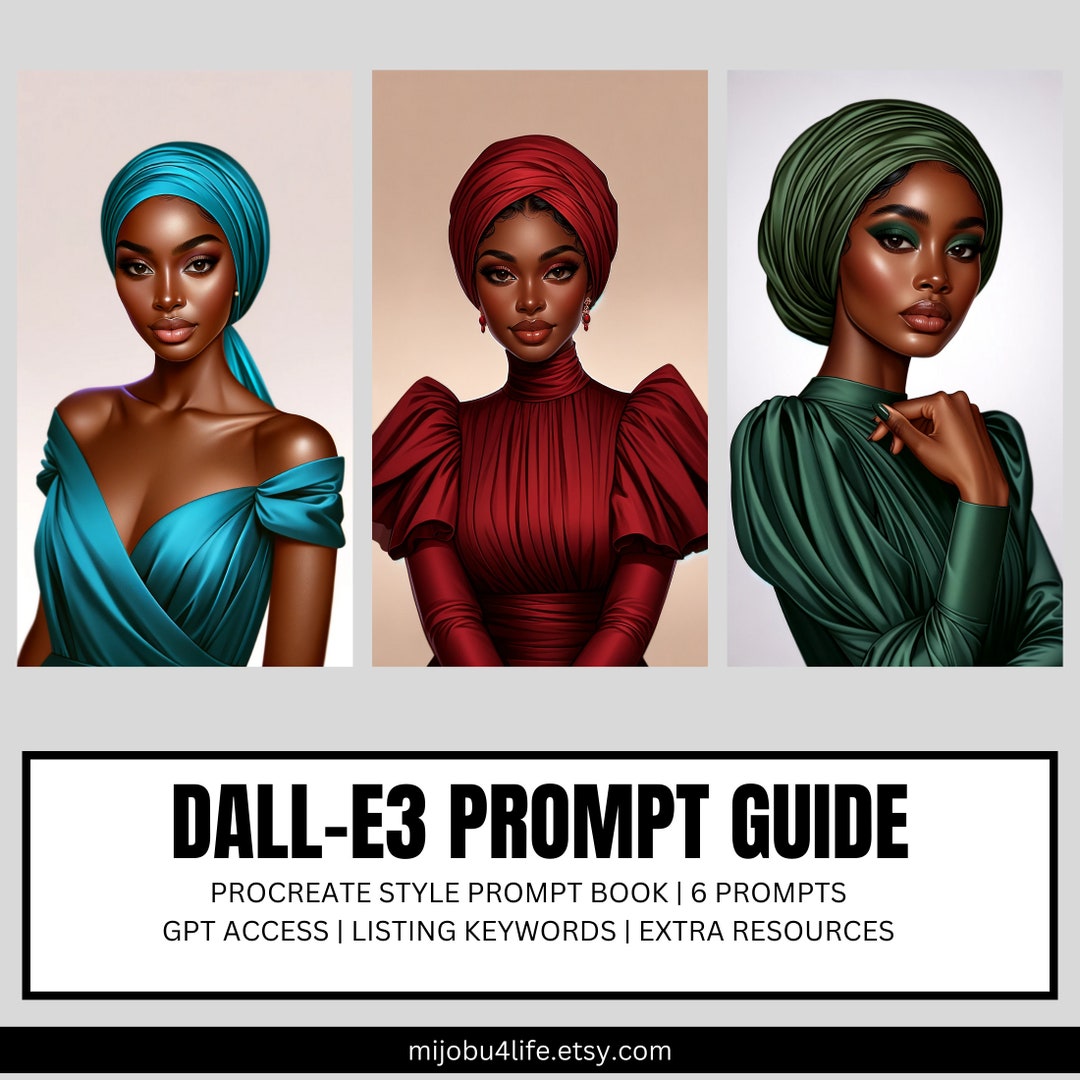 Prompt Guide DALL-E 3 - Chatgpt V4 - Classic Beauties - African-american - 6 Base Prompts - 6 ...