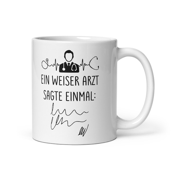 Witzige Medizin, Tasse mit Spruch, Geschenkidee für Arzt & Zahnarzt, Examen, Facharzt und Medizinstudent, In Klinik, Praxis, Keramik