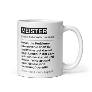 Meister lustig, Meister Geschenk Beruf, Spruch Kaffeebecher Handwerksmeister Geschenkidee, Beruf Kaffee, Tasse Meisterbrief Teetasse Becher
