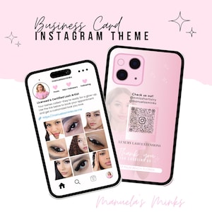 Biglietto da visita, alla moda, modello, biglietto da visita Instagram, ebook, PDF, Canva, personalizza