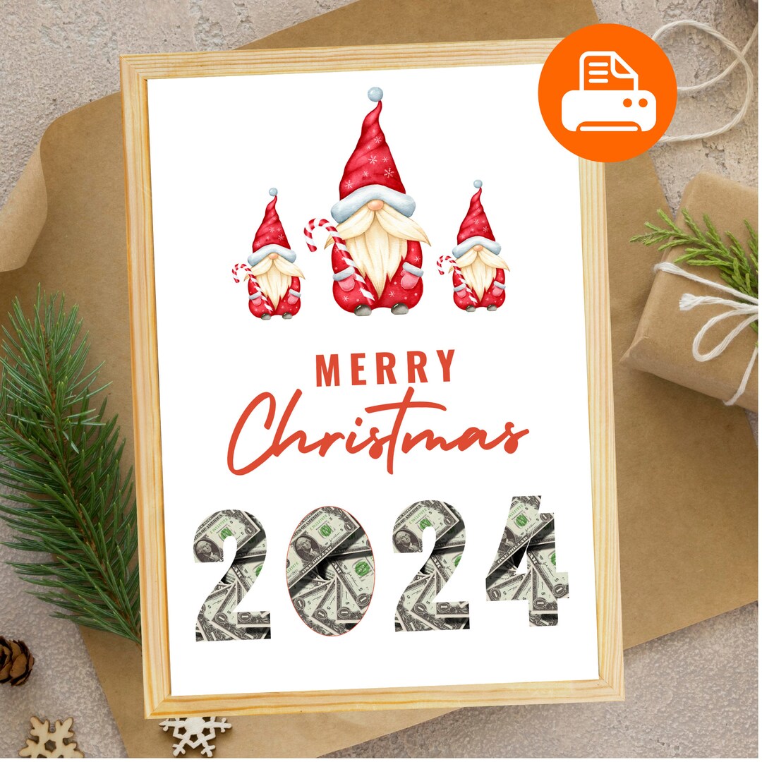 Money Gift Christmas / 2024 / DIY Money Gift to Cute Out / Etsy