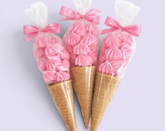 Meringue “Ice Cream” Cones – Handmade Sweet Treats - 3 pieces