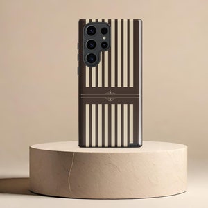 Bindel Vintage Brown Stripe Luxury Phone Case for Samsung s24