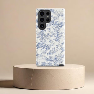 Manchester Blue Toile Luxury Phone Case for Samsung® s24 ultra