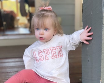 Embroidered girls pullover, kids sweatshirt, monogram clothing, kids clothing, embroidered name sweatshirt